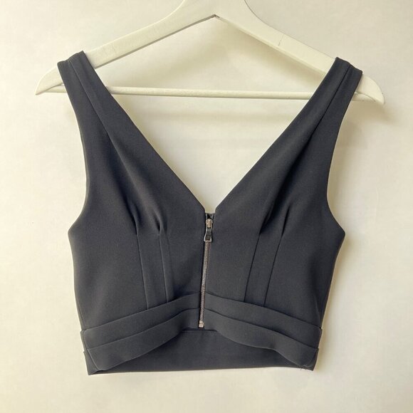 ❤️ Noir by Sachin & Babi Plunge neck crop top, Black, Size XS - Picture 6 of 7